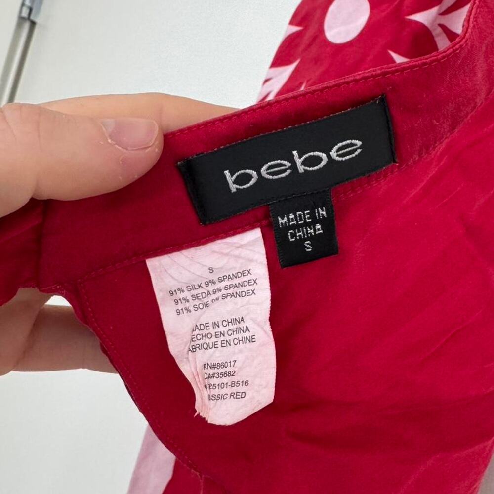 Bebe y2k red silk open back halter top - Picture 7 of 7